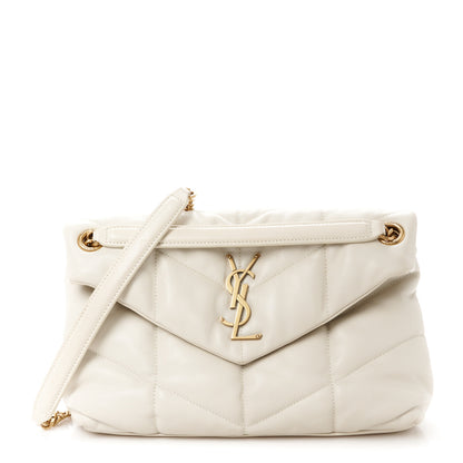Saint Laurent Lambskin Quilted Small Loulou Puffer Monogram Chain Satchel Crema Soft 1 of 12