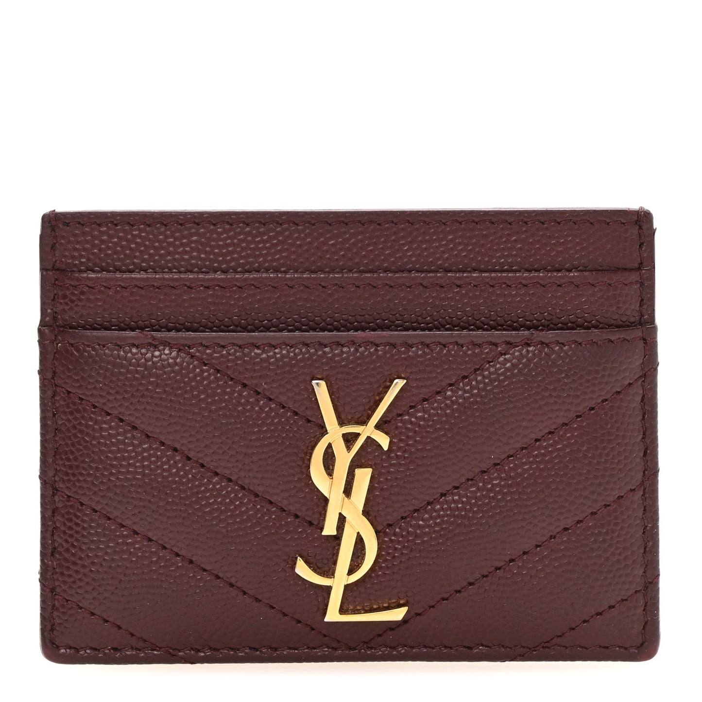 Grain De Poudre Matelasse Chevron Cassandre Credit Card Case Rouge Legion