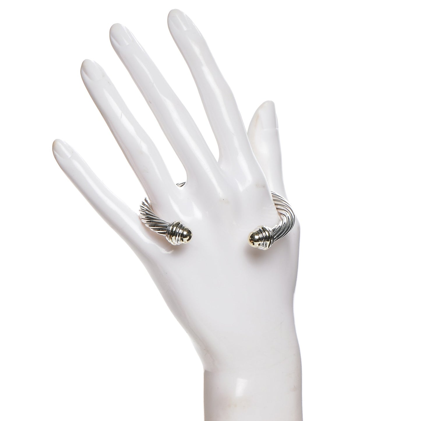 Sterling Silver 14K Yellow Gold 7mm Cable Classics Bracelet