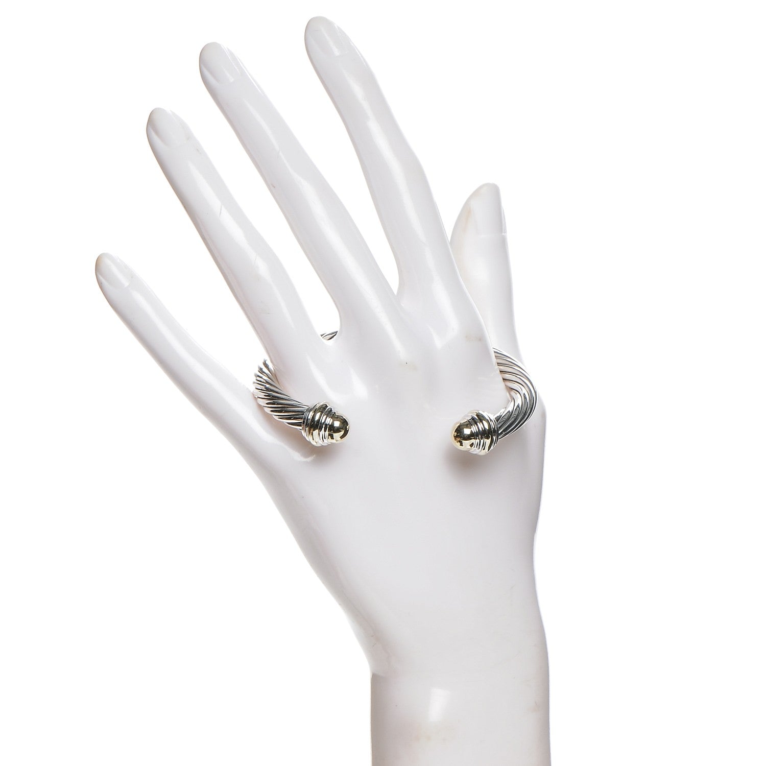 David Yurman Sterling Silver 14K Yellow Gold 7mm Cable Classics Bracelet 2 of 4
