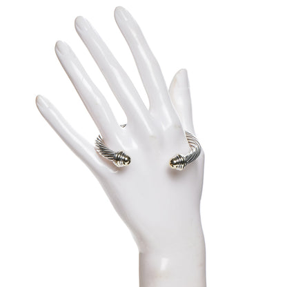 David Yurman Sterling Silver 14K Yellow Gold 7mm Cable Classics Bracelet 2 of 4