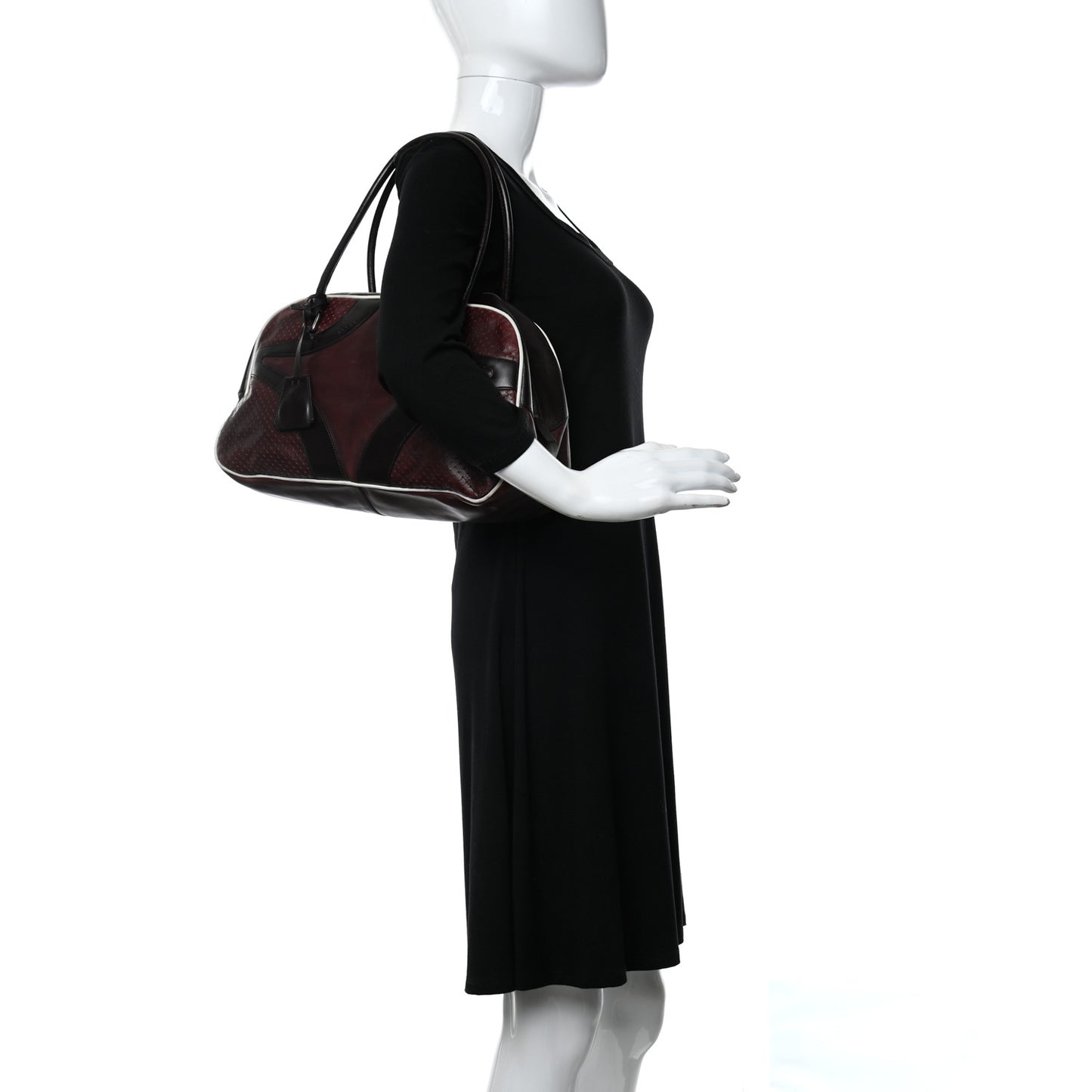Vitello Drive Perforated Bowling Bag Brown