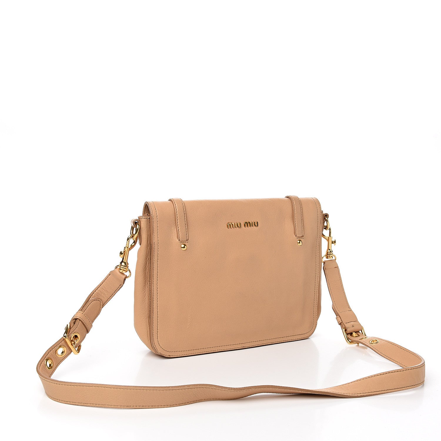 Miu Miu Cervo Flap Satchel Beige 2 of 10