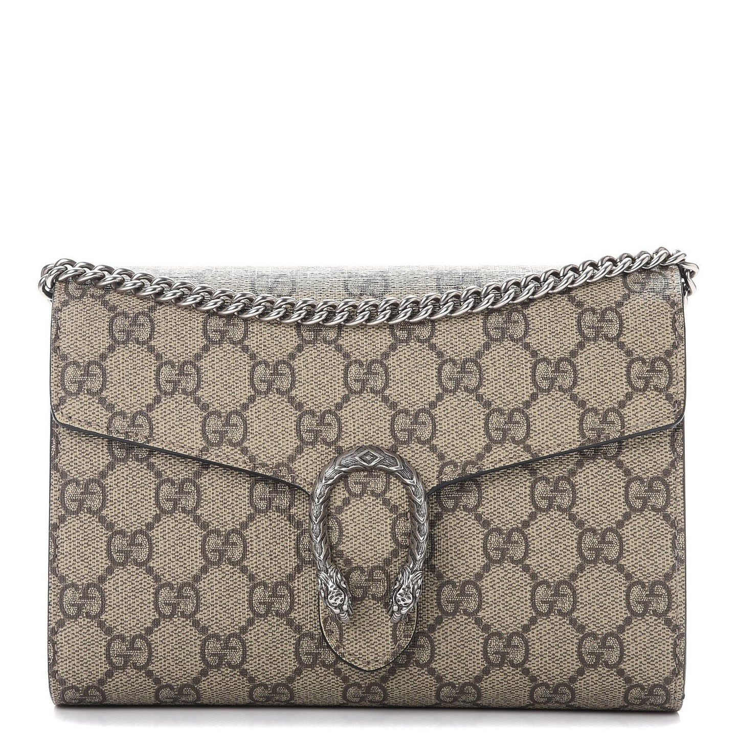 GG Supreme Monogram Mini Dionysus Chain Wallet Beige Black