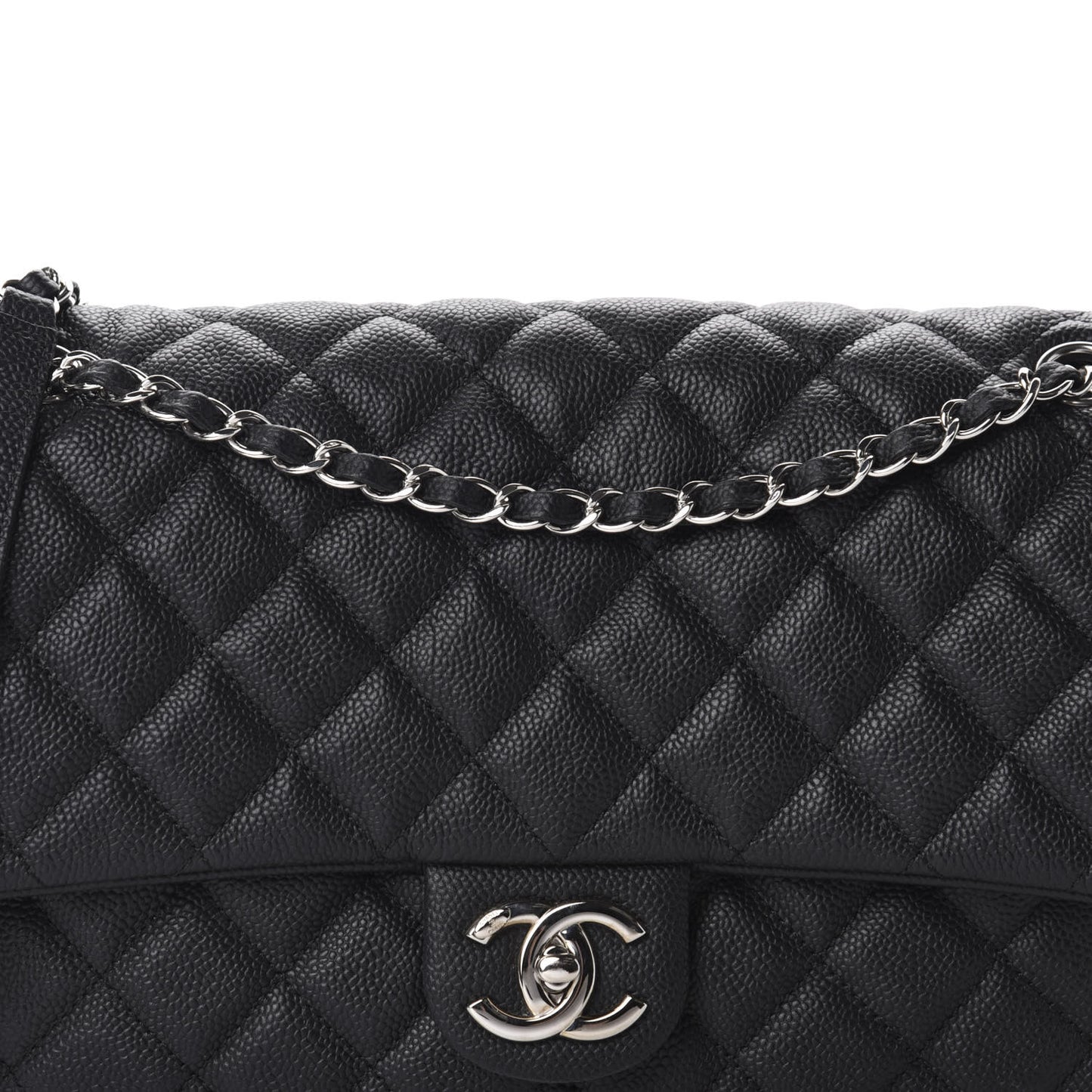 Caviar Quilted Jumbo Easy Flap Black