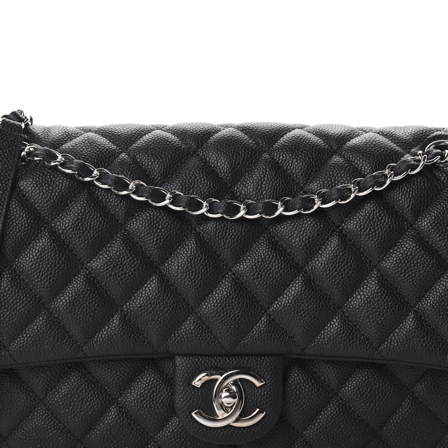 Chanel Caviar Quilted Jumbo Easy Flap Black 11 of 12