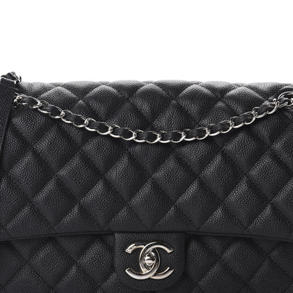 Chanel Caviar Quilted Jumbo Easy Flap Black 11 of 12