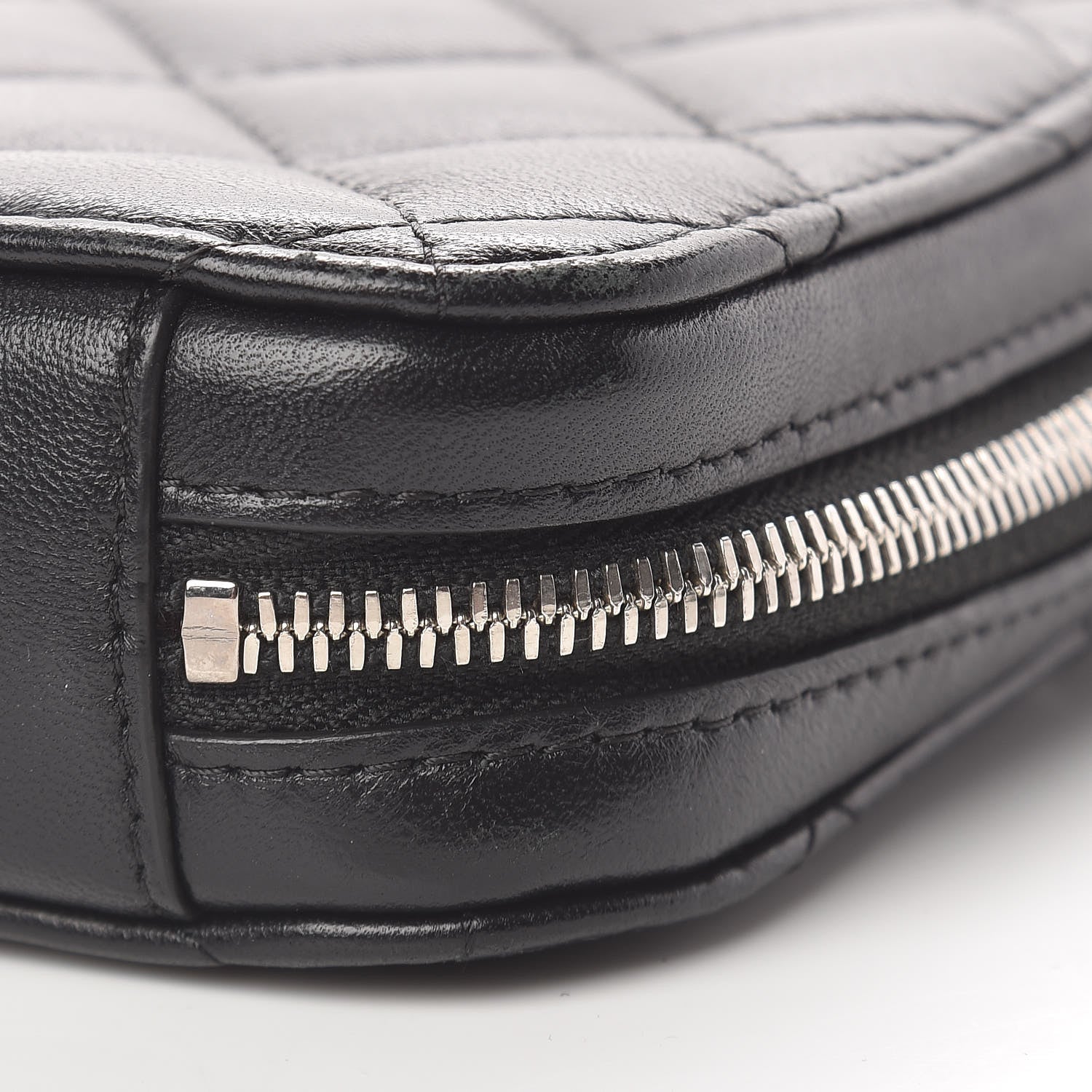 Chanel Lambskin Quilted Zip Phone Case Black 10 of 10