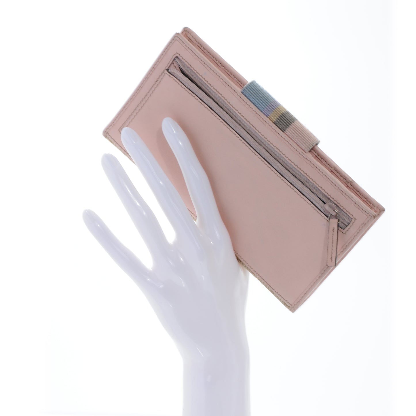 Monogram Calfskin Ladies Web Continental Wallet Pink