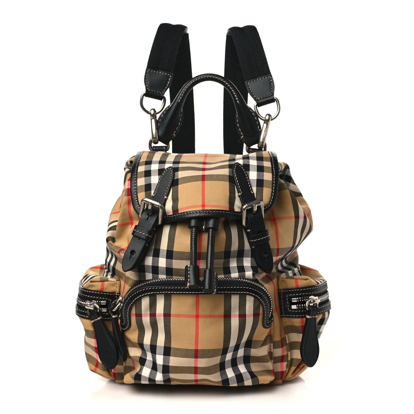 Nylon Vintage Check Small Rucksack Backpack Antique Yellow
