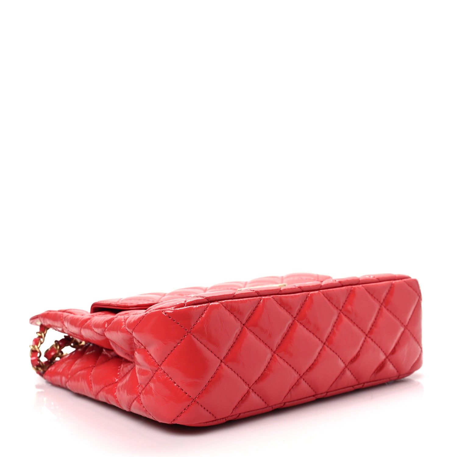 Chanel Shiny Crumpled Calfskin Quilted Wavy CC Hobo Red 4 of 7