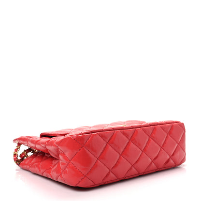 Chanel Shiny Crumpled Calfskin Quilted Wavy CC Hobo Red 4 of 7
