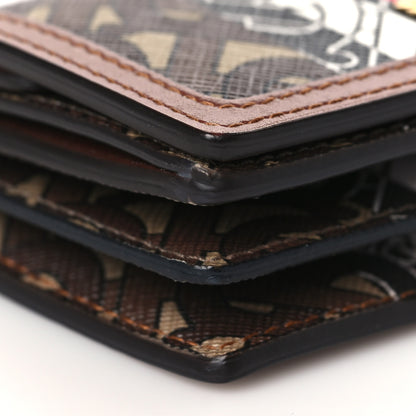 Burberry E-Canvas Monogram Stripe Jessie Chain Card Case Bridle Brown 7 of 8