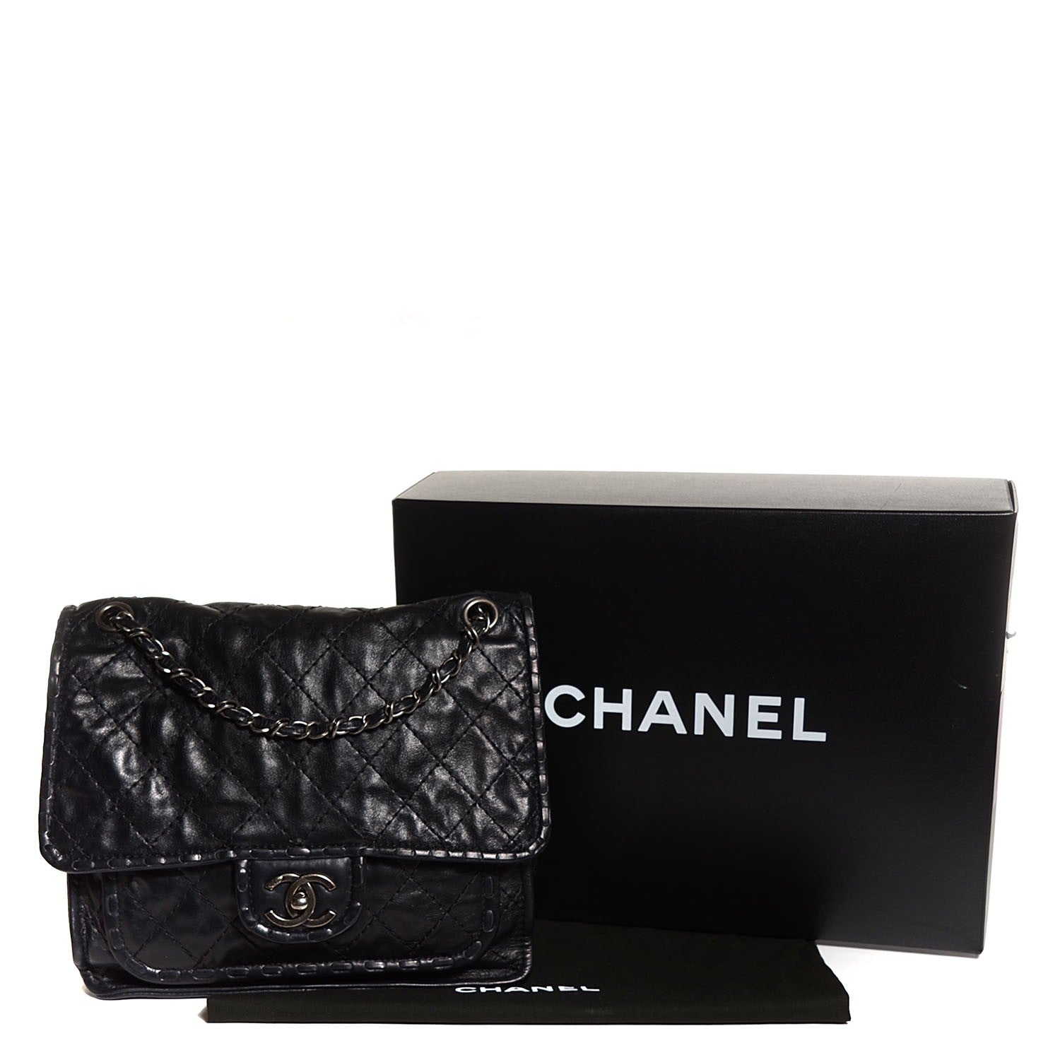 Chanel Aged Crumpled Calfskin Small Vintage Flap Black 5 of 9