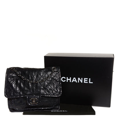 Chanel Aged Crumpled Calfskin Small Vintage Flap Black 5 of 9