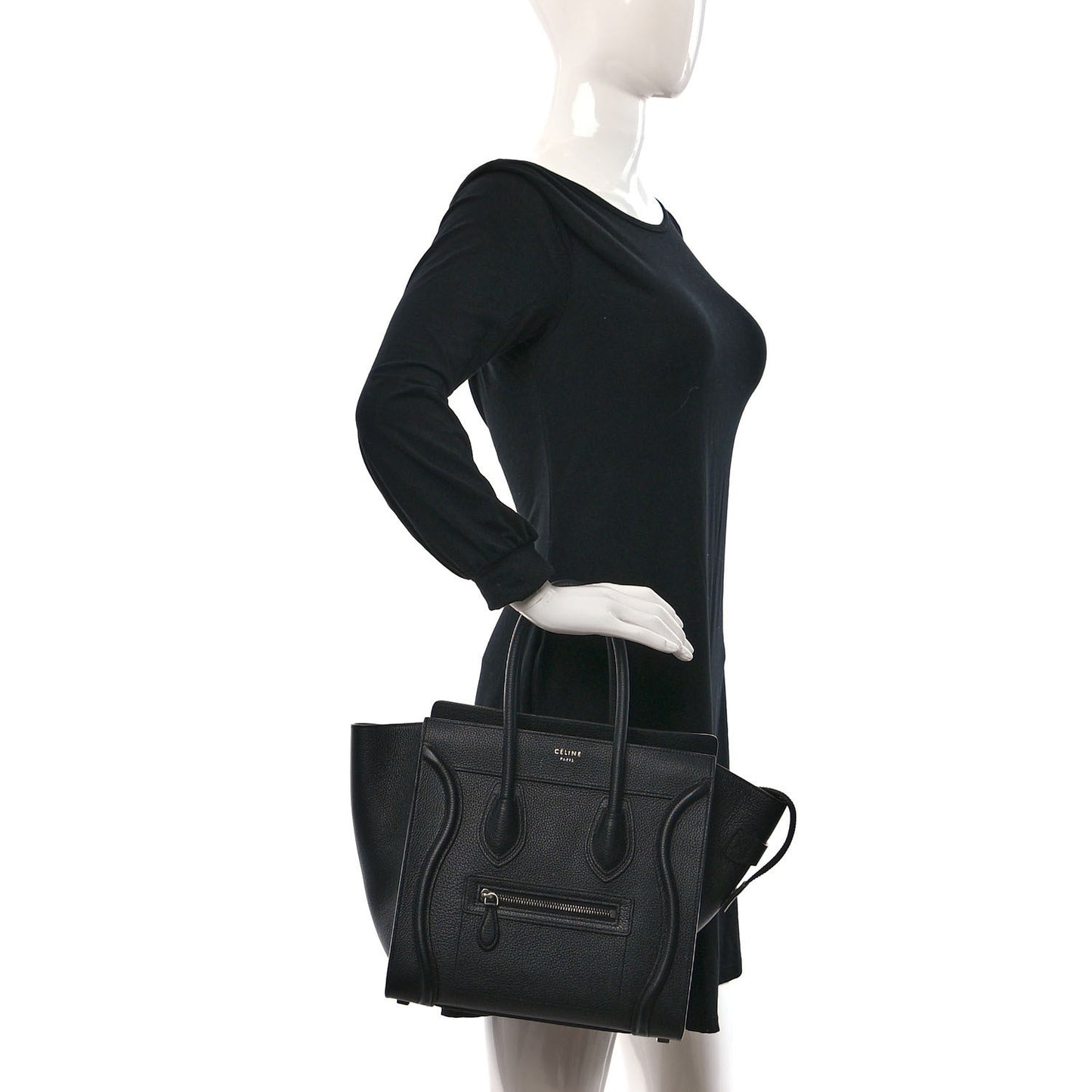 Drummed Calfskin Micro Luggage Black