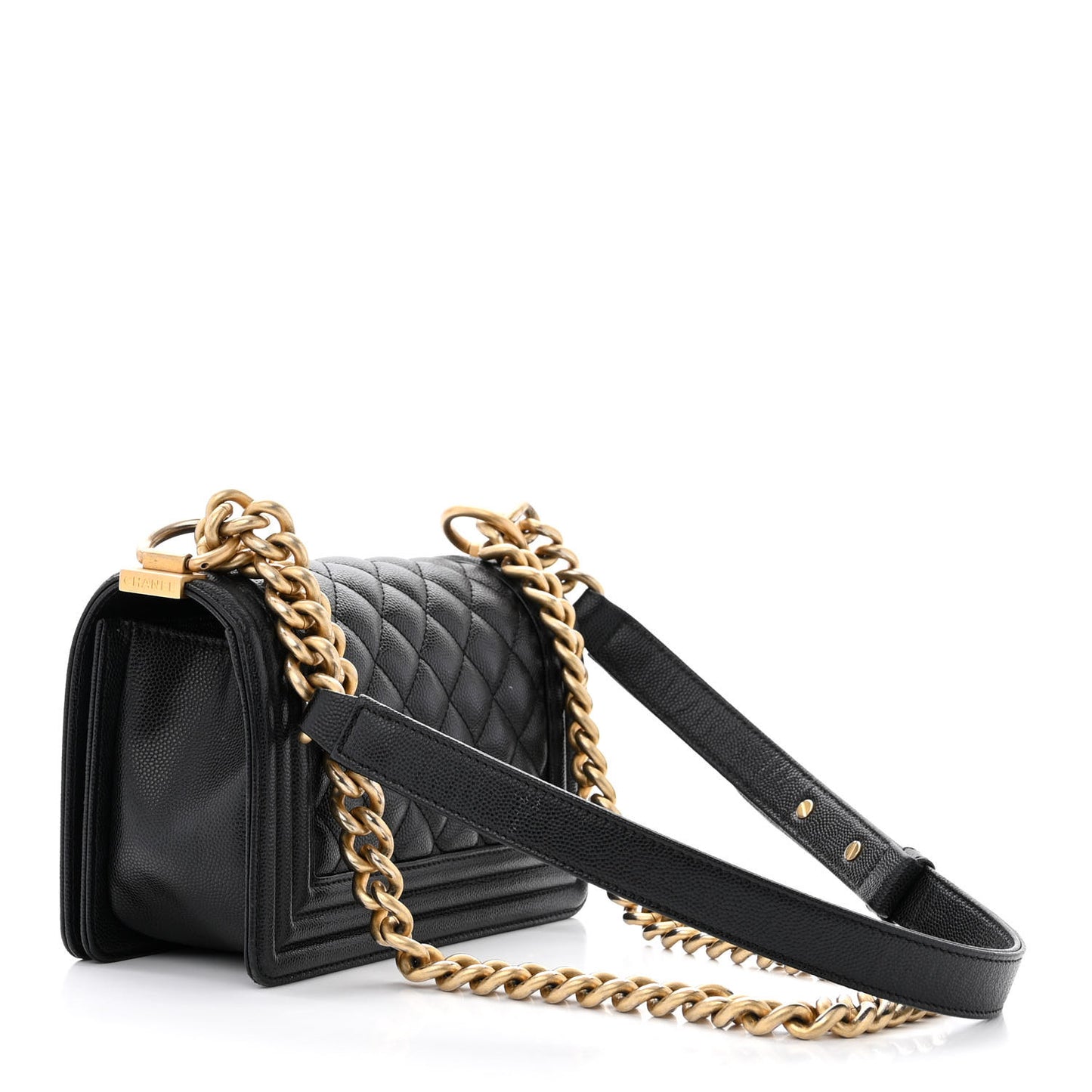 Caviar Quilted Small Boy Flap Black