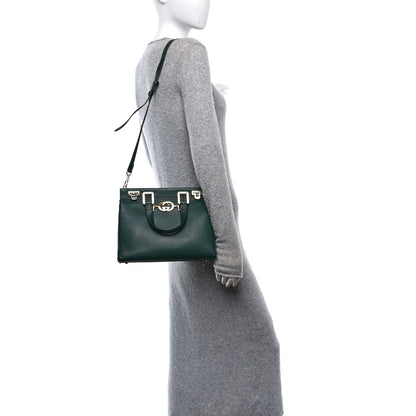 Gucci Grainy Calfskin Small Zumi Top Handle Bag Vintage Green 2 of 12