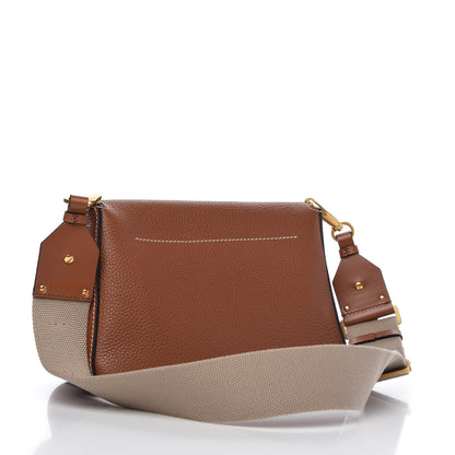 Valentino Garavani Pebbled Calfskin Small VRing Shoulder Bag Saddle Brown 3 of 11
