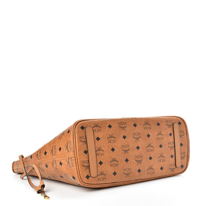 MCM Visetos Medium Liz Reversible Shopper Tote Cognac 5 of 15