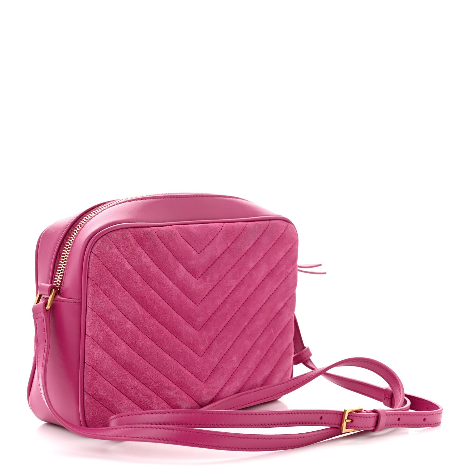 Saint Laurent Suede Matelasse Monogram Lou Camera Bag Rose 3 of 12