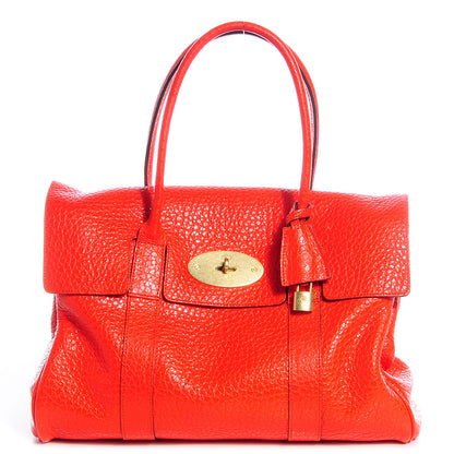 Mulberry Shiny Grain Bayswater Satchel Flame 1 of 9
