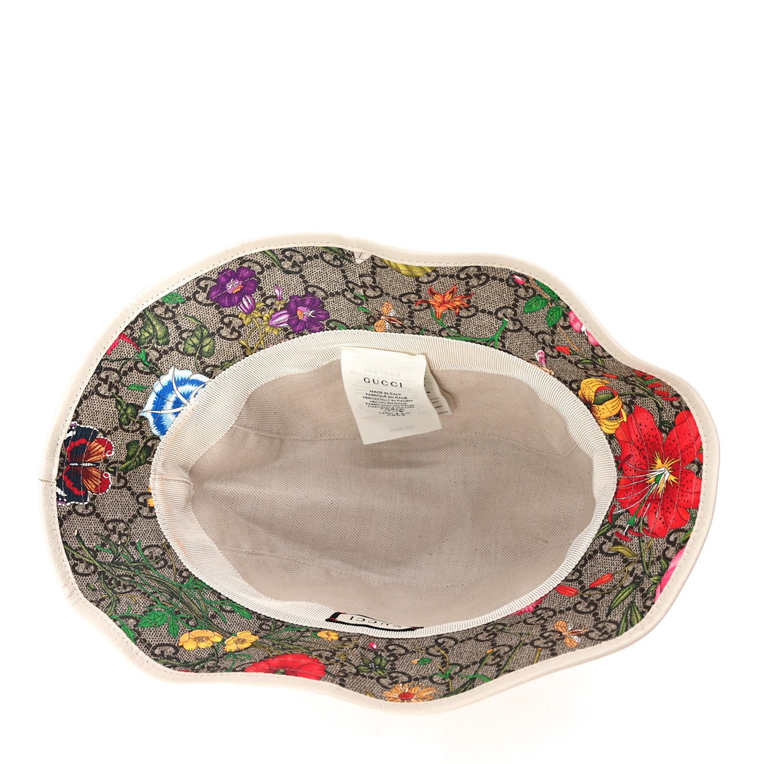 Gucci GG Supreme Monogram Flora Bucket Hat 57 White 4 of 6