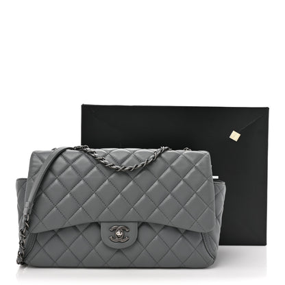 Chanel Lambskin Large Around Pockets Flap Dark Grey 15 of 15