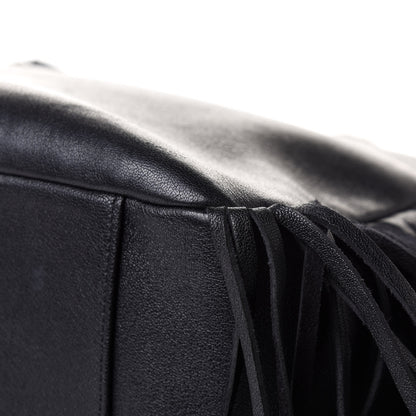 Saint Laurent Calfskin Fringe Monogram Shopping Tote Black 7 of 14