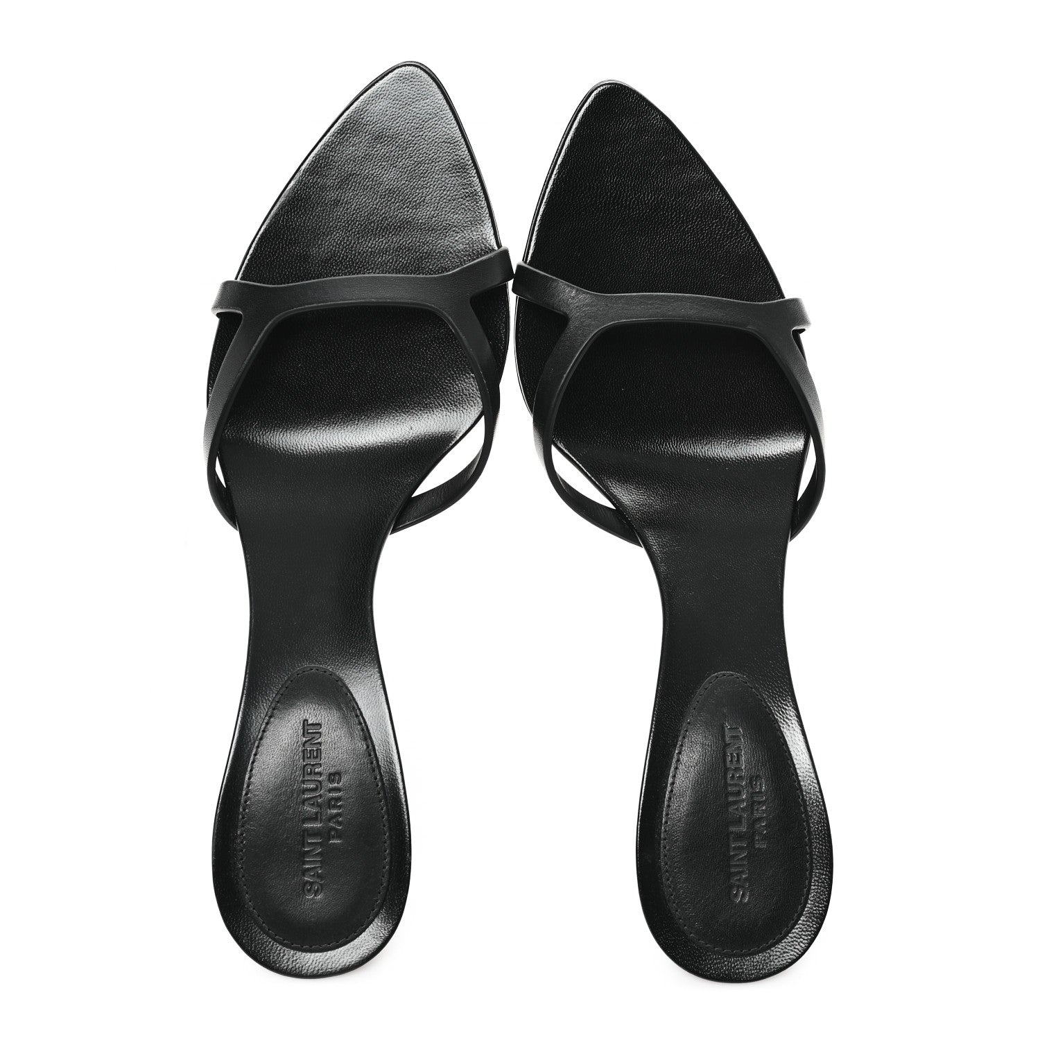 Saint Laurent Calfskin Maine Liscio Carla 60 Mules 37 Black 2 of 10