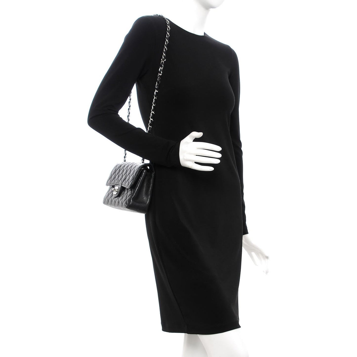 Caviar Quilted Small Double Flap Black