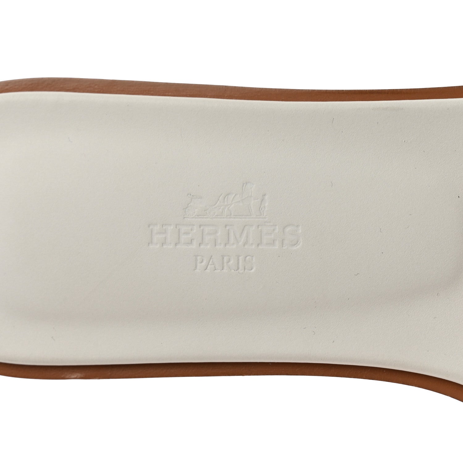 Hermes Box Calfskin Oran Sandals 36.5 White 6 of 8