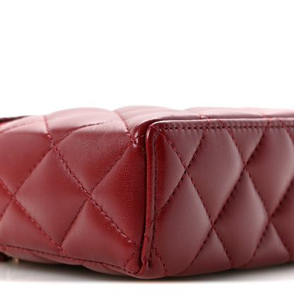 Chanel Lambskin Quilted Top Handle Slim Vanity With Chain Burgundy 9 of 11