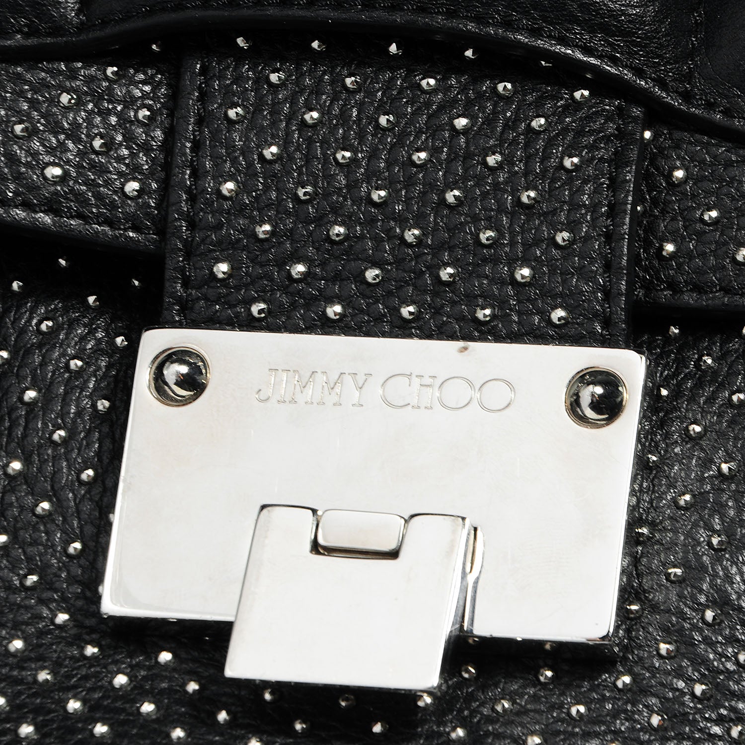 Jimmy Choo Studded Grainy Leather Medium Rosalie Black 10 of 10