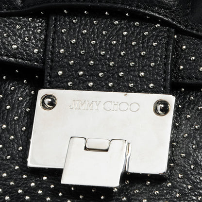 Jimmy Choo Studded Grainy Leather Medium Rosalie Black 10 of 10