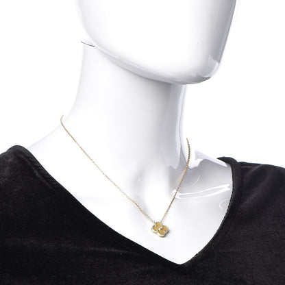 Van Cleef & Arpels 18K Yellow Gold Diamond Yellow Mother of Pearl Vintage Alhambra Pendant Necklace 2 of 6