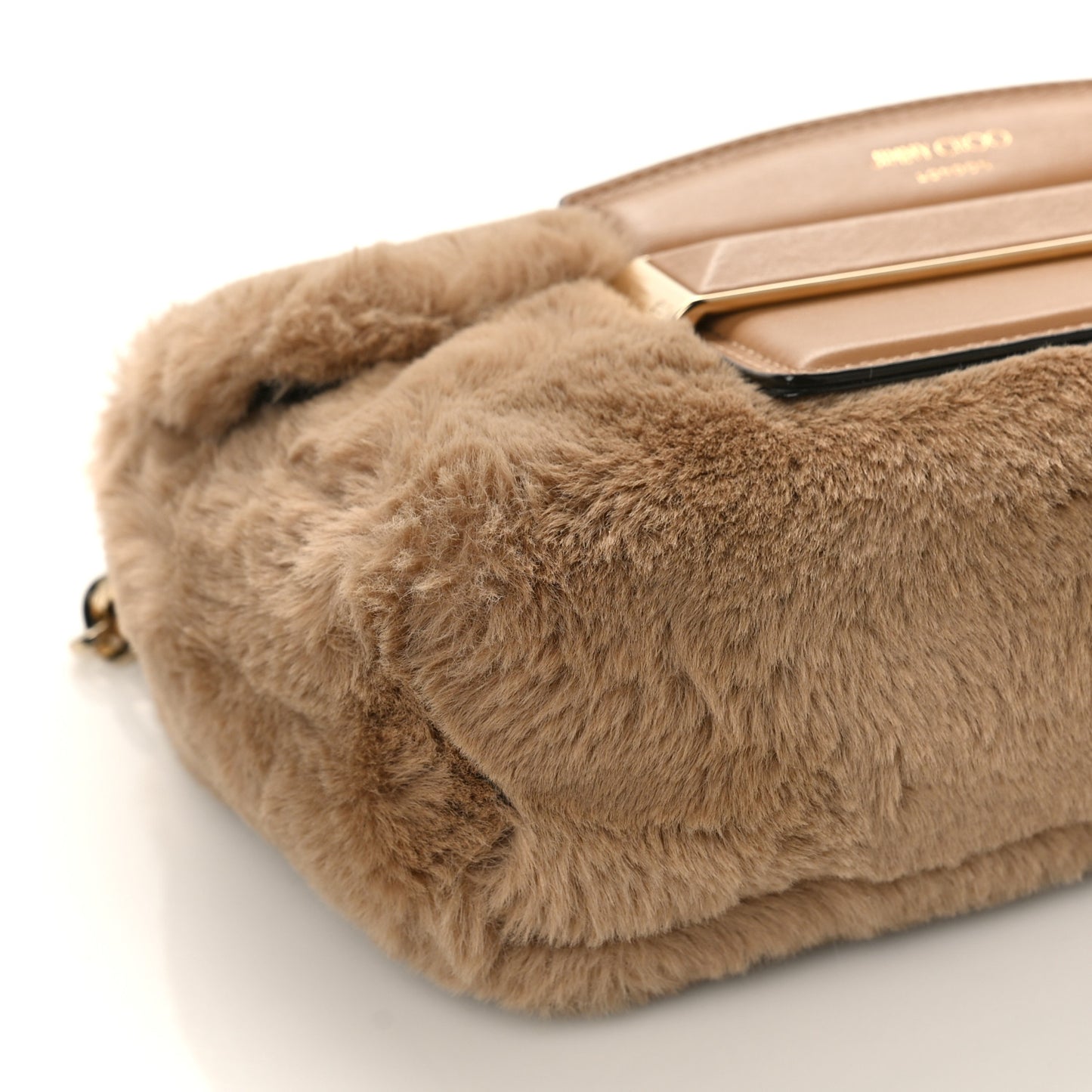 Faux Fur Carolina Chain Shoulder Bag Teddy