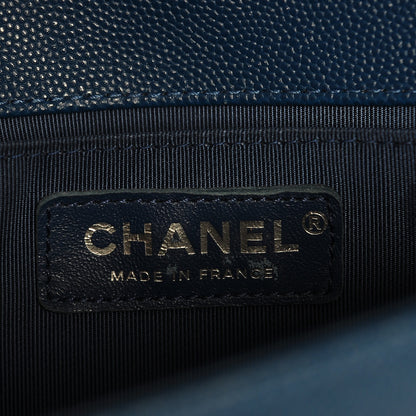 Chanel Caviar Quilted Medium Boy Flap Dark Blue 6 of 7