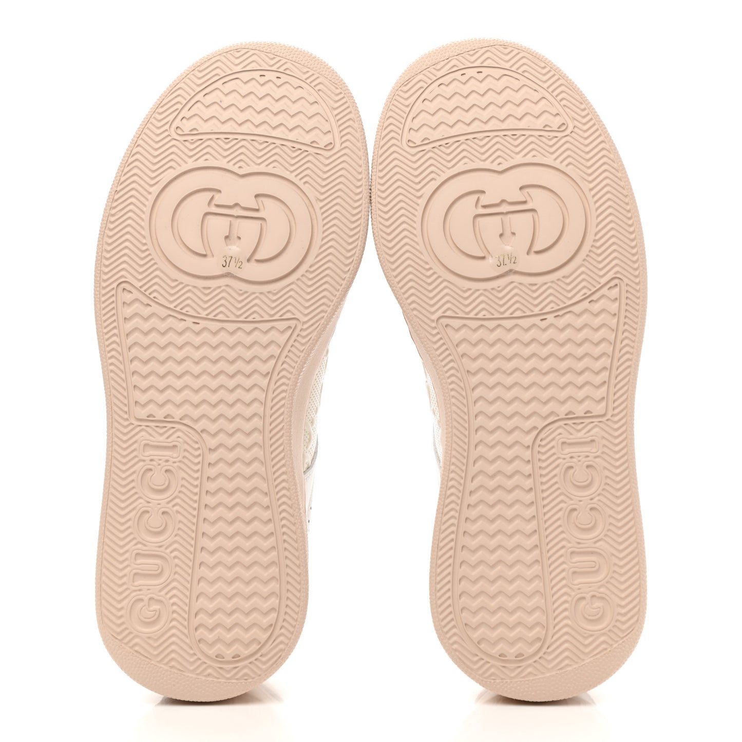 Calfskin GG Tennis Embossed Womens Platform 55mm Sneakers 37.5 White