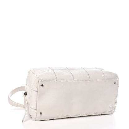 Chanel Caviar Square Stitched Bowler White 4 of 11