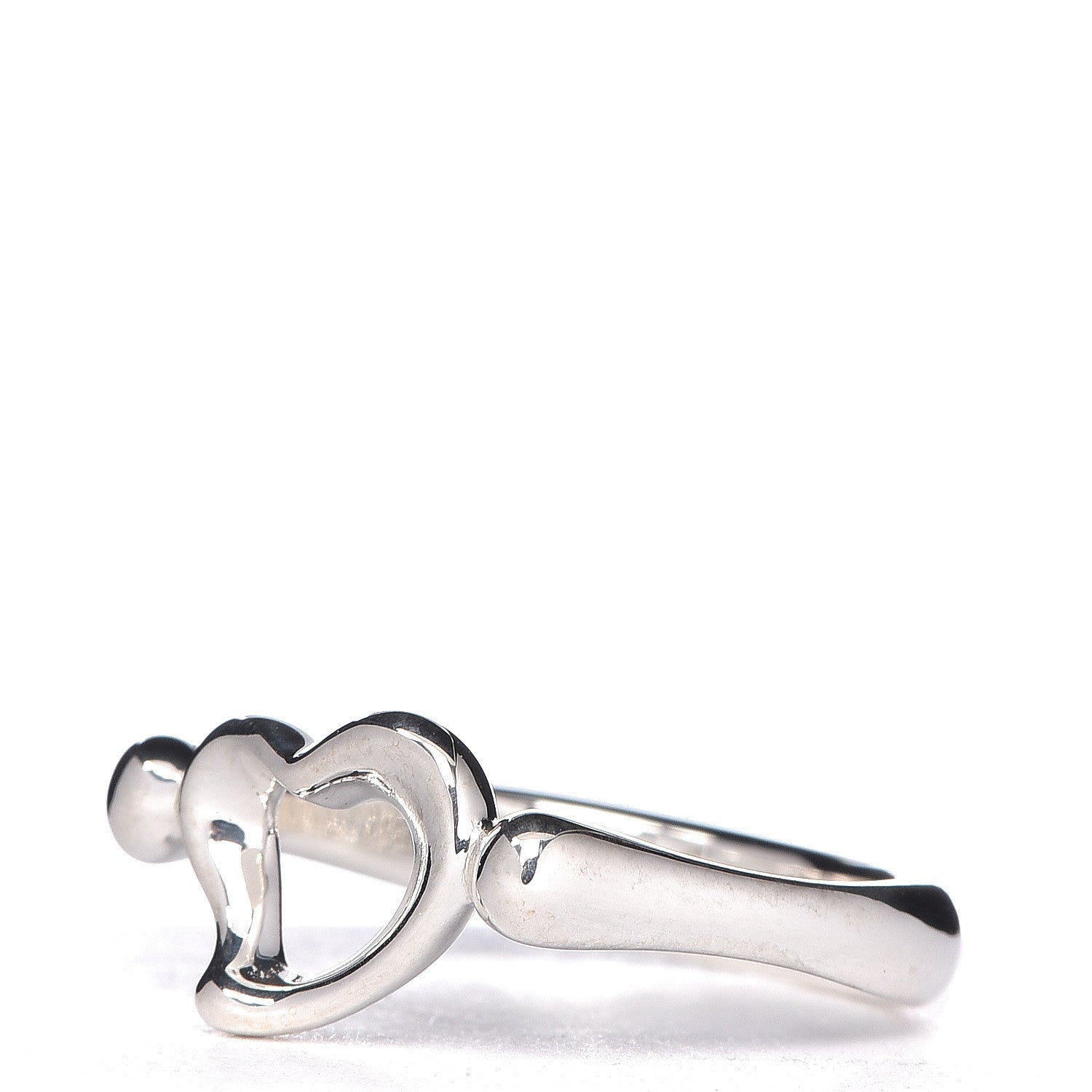 Tiffany Sterling Silver Elsa Peretti Open Heart Ring 47 4 3 of 5