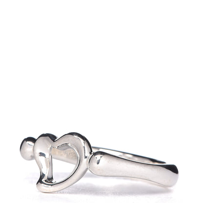 Tiffany Sterling Silver Elsa Peretti Open Heart Ring 47 4 3 of 5