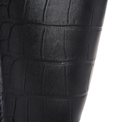 Celine Crocodile Embossed Calfskin Medium Phantom Luggage Black 10 of 10