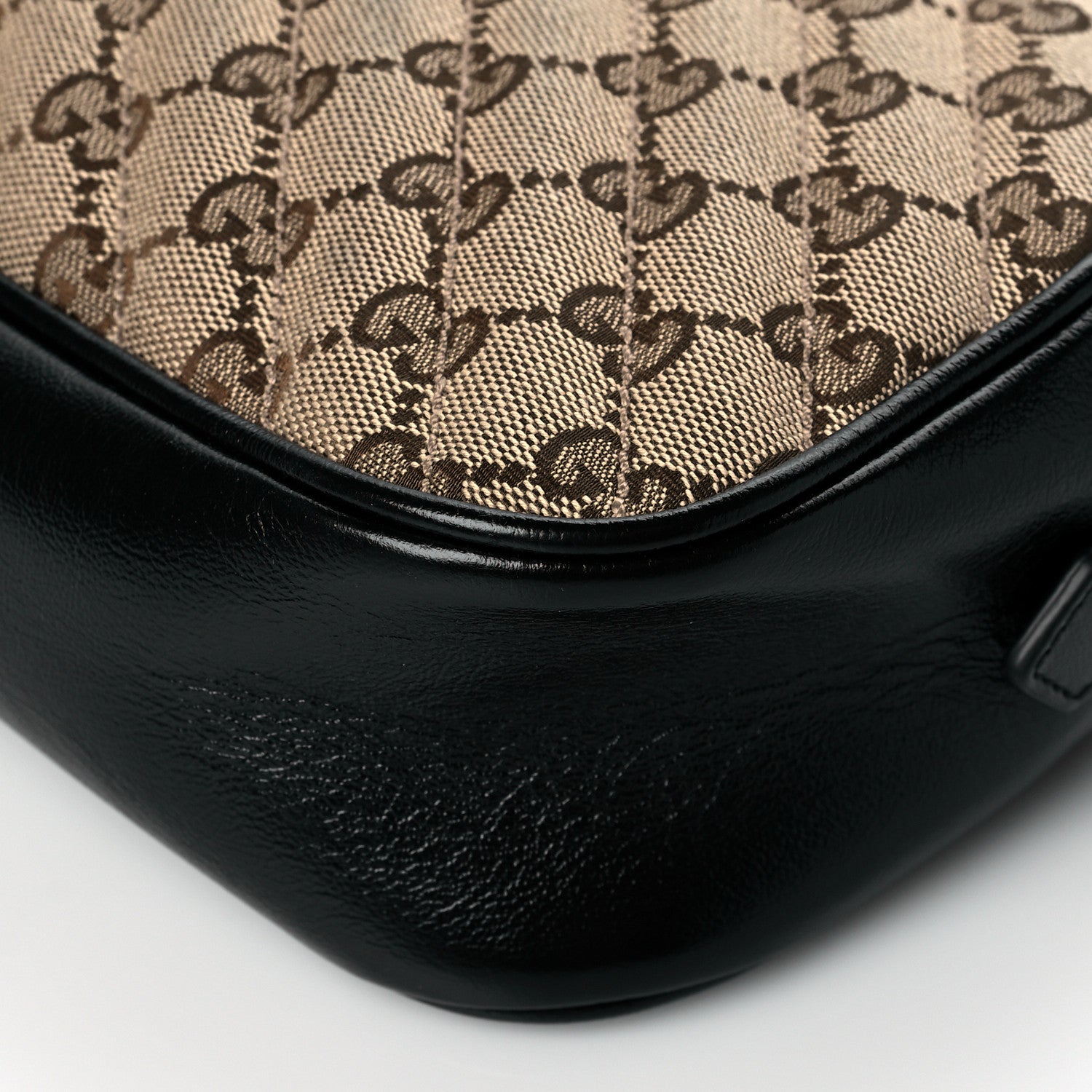 Gucci Monogram Matelasse Diagonal Small GG Marmont Chain Shoulder Bag Beige Black 11 of 11