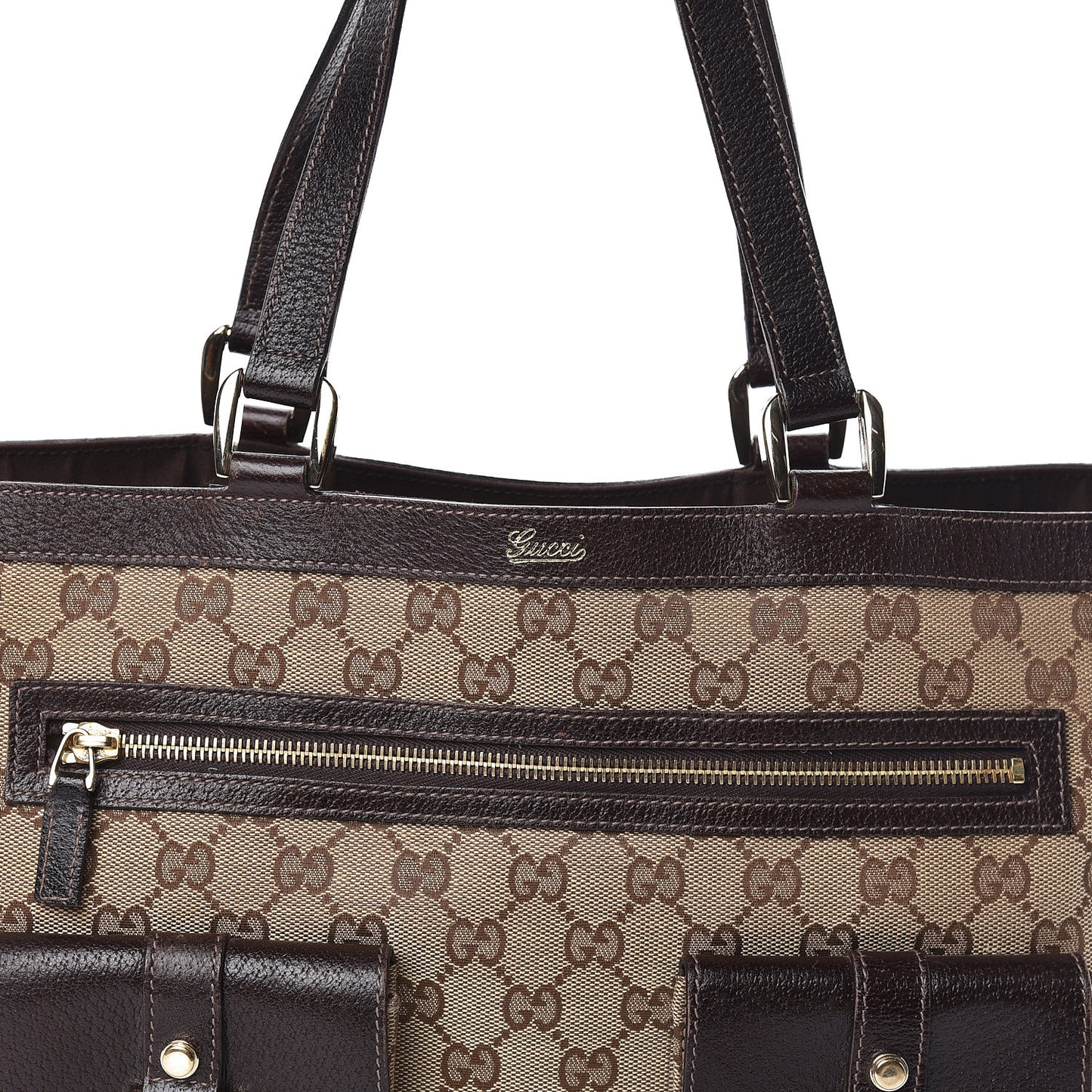 Monogram Abbey D Ring Tote Dark Brown