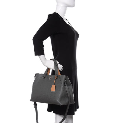 MCM Calfskin Ottomar Monogram Large Essential Tote Charcoal 3 of 12