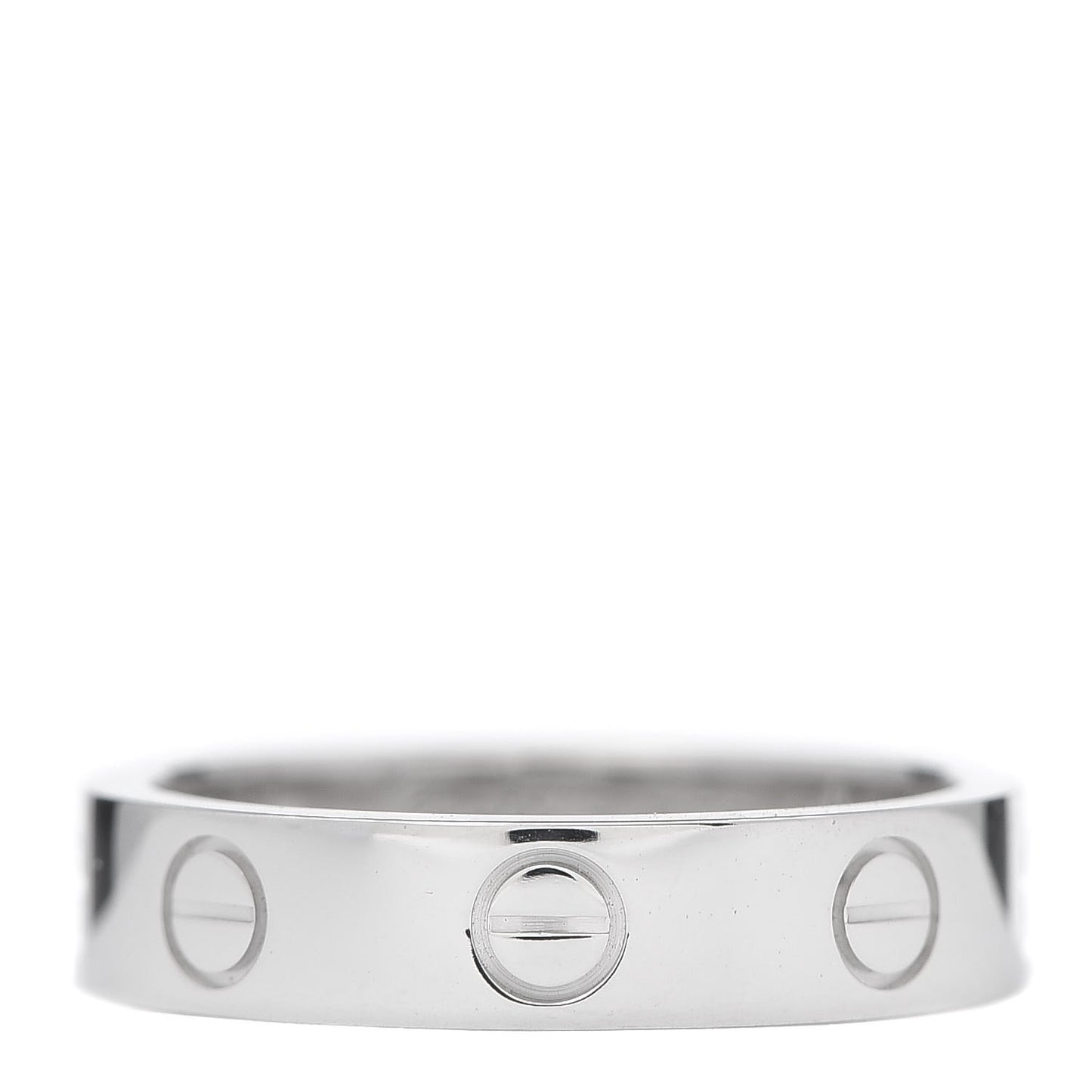 18K White Gold Diamond 4mm LOVE Wedding Band Ring 48 4.5