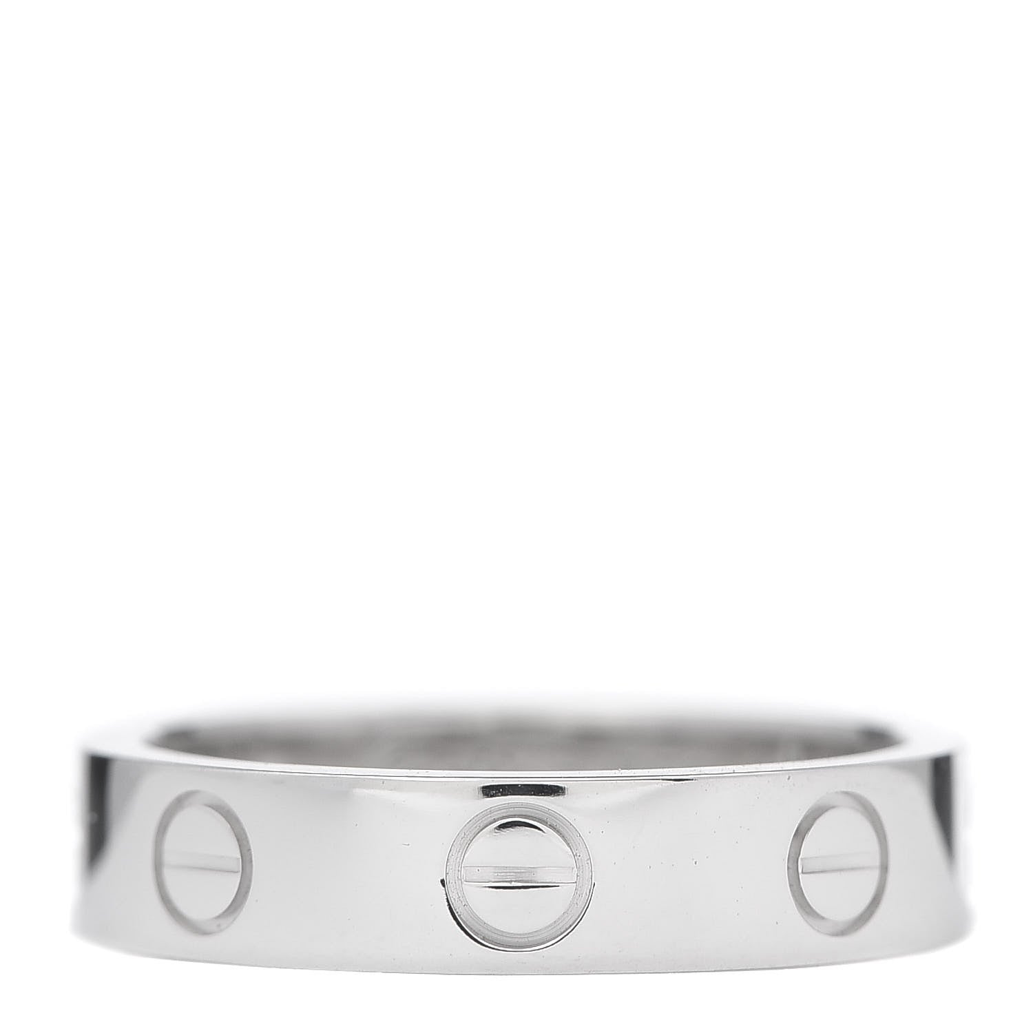 Cartier 18K White Gold Diamond 4mm LOVE Wedding Band Ring 48 4.5 3 of 5