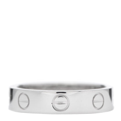 Cartier 18K White Gold Diamond 4mm LOVE Wedding Band Ring 48 4.5 3 of 5