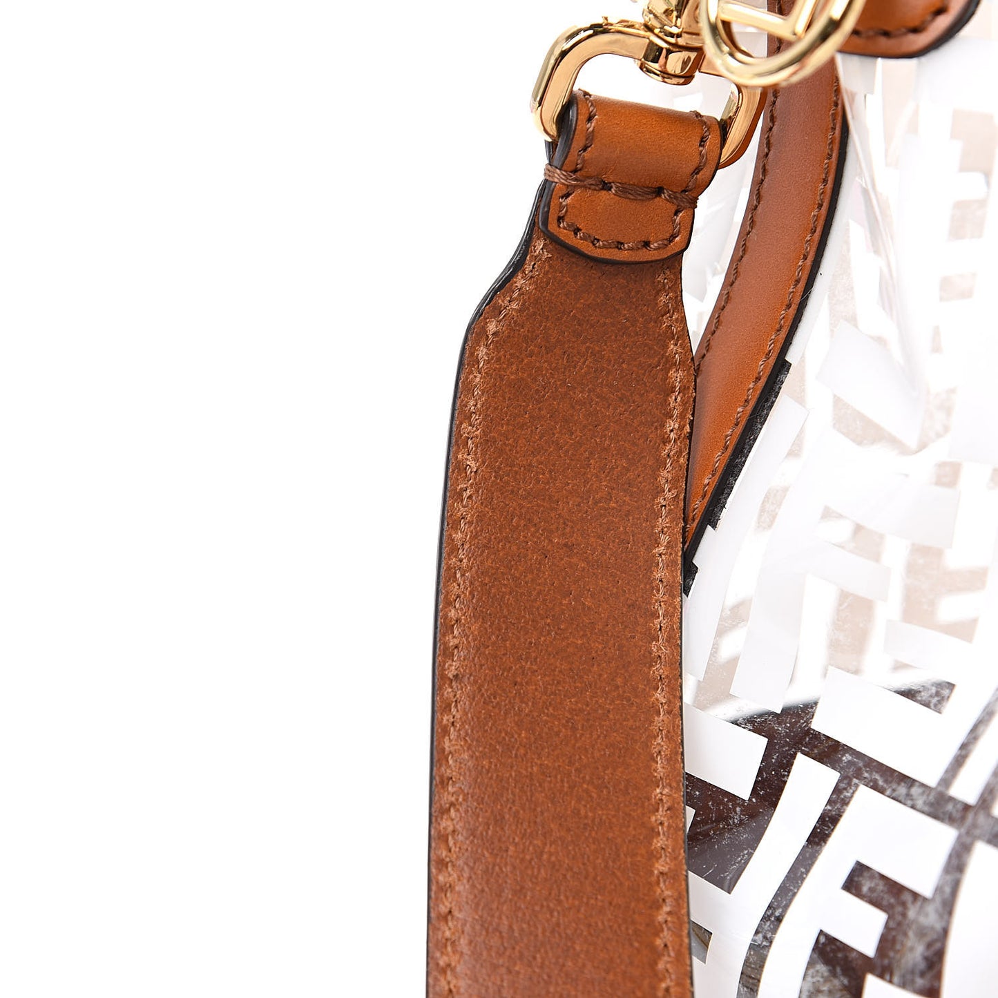 TPU FF Vitello Aura F is Fendi Grande Mon Tresor Bucket Bag White Cuoio